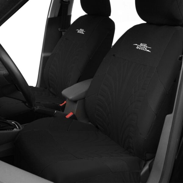 AUTOYOUTH 9PCS Car Seat Covers Set Universal Fit Most Car covers with Tire Track Detail Styling Car Seat Protector Four Seasons