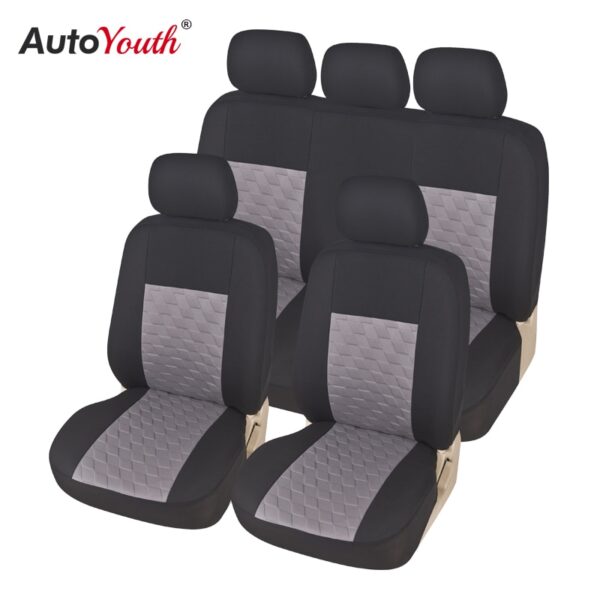 New High-Quality Fashion 9-PCS Seat Cover Unique Quadrilateral Pattern Protection Seat Multi-Color Optional For Most Seat Covers