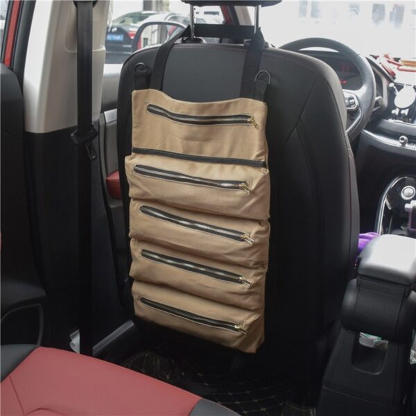 Multifunctional Car Storage Bag Canvas Hanging Car Storage Bag Car Toolbox Portable Storage Bag General Car Interior