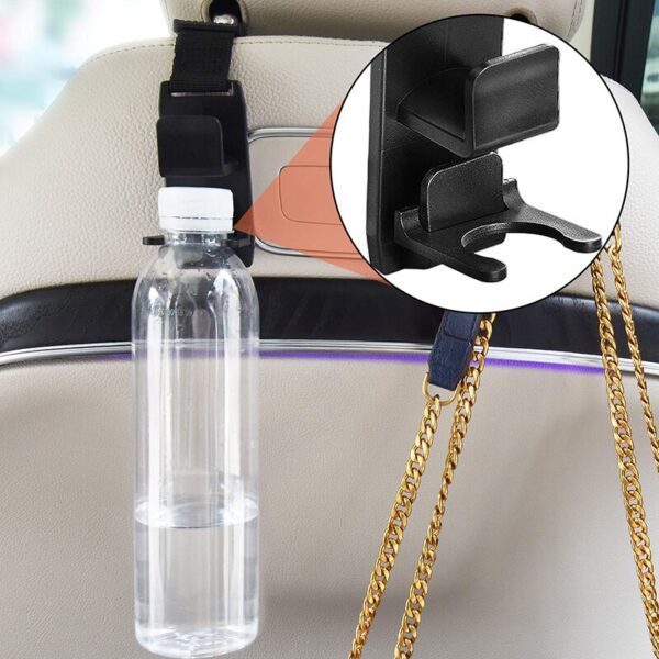 Car Backseat Headrest Hook, Vehicle Universal Car Organizer Storage Hanger for Coats Handbag, Purse, Backpack, Grocery Bags 2PCS