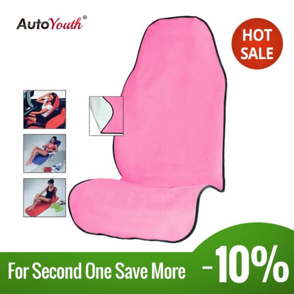 AUTOYOUTH Pink Towel Seat Cushion Universal Fit Car Seat Protector Pet Mat Dog Car Seat Cover