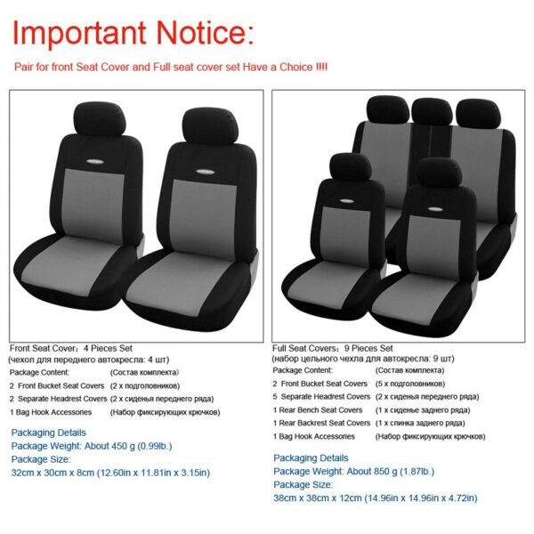 High Quality Car Seat Covers Polyester 3MM Composite Sponge Universal Fit Car Styling for lada Toyota seat cover car accessories