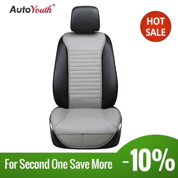 AUTOYOUTH PU leather Car Seat Cushion 1 PCS Breathable Universal Four Seasons Interior Front Seat Protector or Car Seat Cover