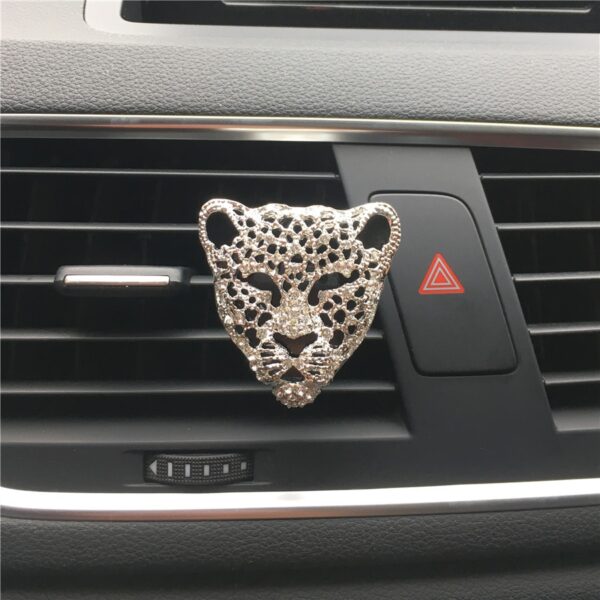 Fashion Leopard Head Outlet Vent Perfume Clip to Remove Odor Car Interior Creative Ornaments Car Perfume Air Freshener