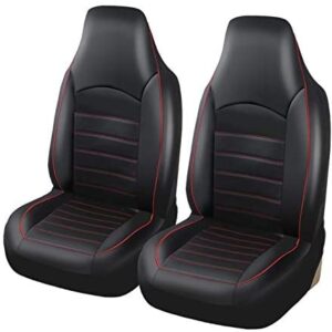 AUTOYOUTH PU Leather Front Car Seat Covers Fashion Style High Back Bucket Car Seat Cover Auto Interior Car Seat Protector 2PCS