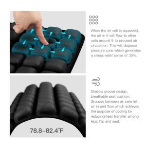 3D decompression air cushion car inflatable seat cushion office waist cushion seat cushion crawling cushion yoga cushion Black