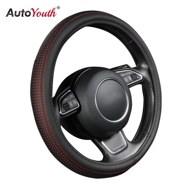 AUTOYOUTH Car Steering Wheel Cover Red Spot With Black Diameter 38cm Automotive Interior Accessories funda volante For v w golf