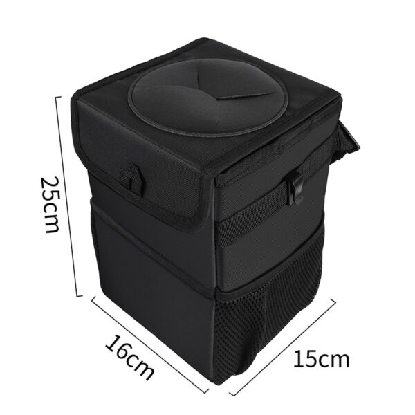 Car Trash Can Car Folding High Quality Car Trash Can Waterproof Liner Creative Trash Oxford Material, Washable and Durable Black