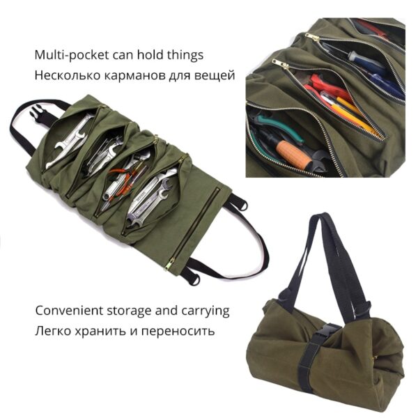 Multifunctional Car Storage Bag Canvas Hanging Car Storage Bag Car Toolbox Portable Storage Bag General Car Interior