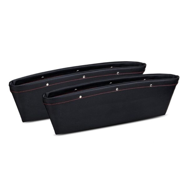 2 Set PU Leather Car Pocket Organizer Seat Console Gap Filler Side Seat Crevice Storage Box Universal Car Seat Side Gap Pocket