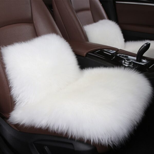AUTOYOUTH Car Seat Cover with Australian Pure Wool Car Seat Cushion Sheep Winter Warm Plush with Fur Headrest, Back Holder