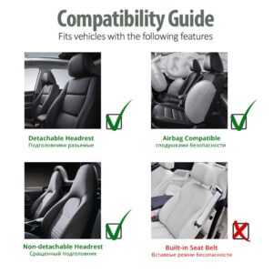 AUTOYOUTH 2PCS Car Seat Covers Trendy Style Black Design Car Interior Decor for Men Women Universal Front Seat Protectors