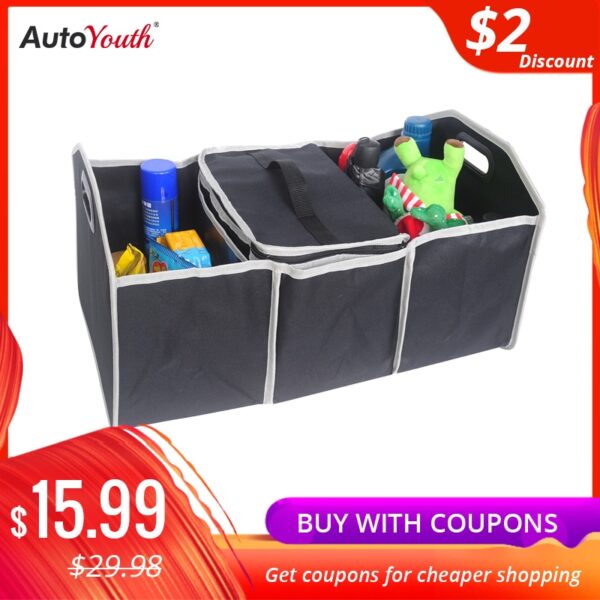 AUTOYOUTH Car Trunk Storage Box Foldable Storage Box Multi-Functional Car-Shaped Luggage Car Interior Storage Box