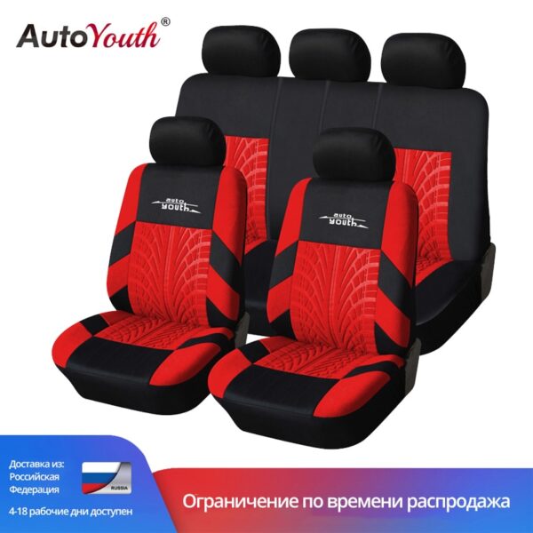 Car Seat Covers Red Russian Shipping Full Set