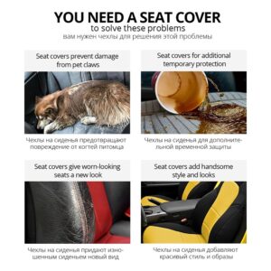 AUTOYOUTH Sports Car Seat Cover Universal Classic Seat Cover Seat Protector Car Styling Seat Covers Full Set for Toyota Black