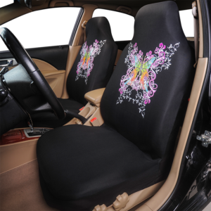 AUTOYOUTH 2PCS Car Seat Covers Set Universal Fit Most Cars Covers with New Butterfly Pattern Detail Styling Car Seat Protector