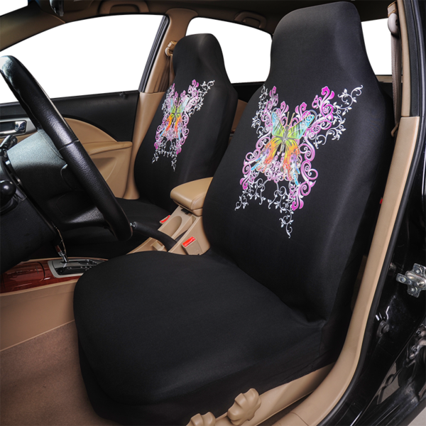 AUTOYOUTH 2PCS Car Seat Covers Set Universal Fit Most Cars Covers with New Butterfly Pattern Detail Styling Car Seat Protector