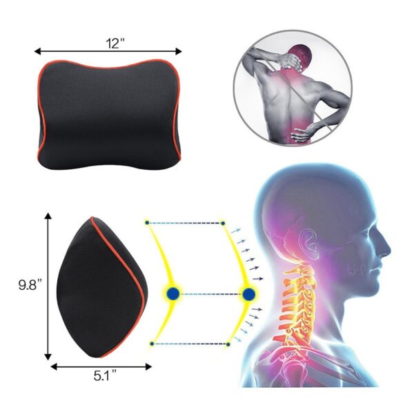 AUTOYOUTH Car Lumbar Support Pillow and Car Headrest Neck Pillow Kit - Healthcare Lumbar Support Universal Fit Major Car Seats