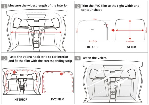 Car Taxi Isolation Film Plastic Anti-Fog Full Surround Protection Cover Cab Front Rear PVC Film To Block The Spread Of Saliva