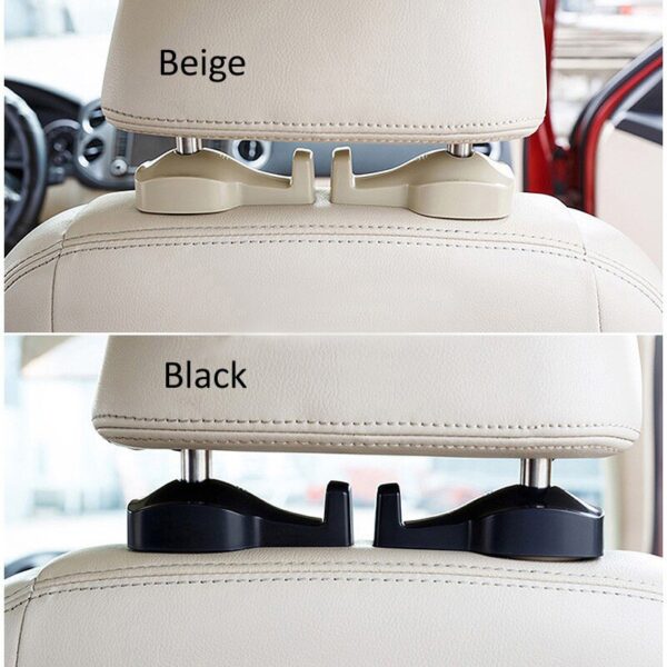 Car Headrest Hook Car Back Seat Hooks 2 Pcs Headrest Hanger Holder For Purse Bag cloth Grocery Universal Storage Hooks