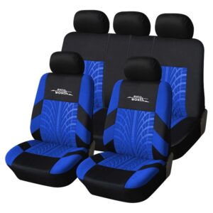 AUTOYOUTH Embroidered Tire Series Car Seat Cover Plain Fabric Bicolor Stylish Car Accessories Suitable For Most Cars