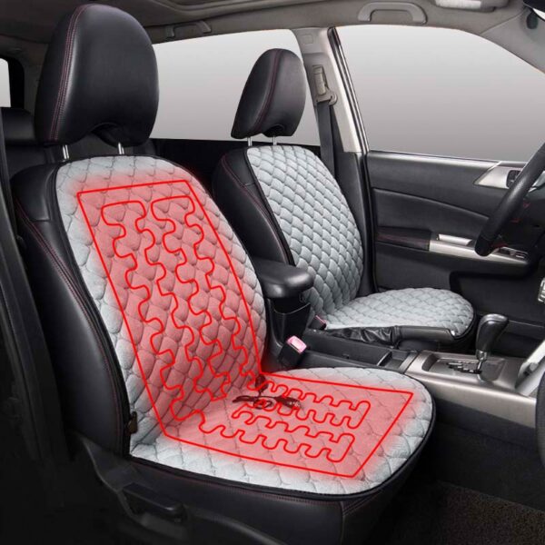 AUTOYOUTH 12V Car Heated Seat Covers Universal Winter Car Seat Covers Gray For bmw e60 For passat b3
