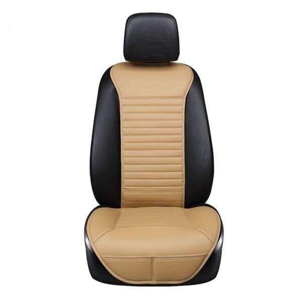 AUTOYOUTH Luxury PU Leather Car Seat Cushion Suit for Most Cars with slim Waistline Backrest 1PCS Black Car Seat Cover