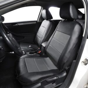 PU Leather Car Seat Covers - Universal for Cars SUV Vehicles 3mm Composite Sponge InsideAirbag Compatible Car Interior