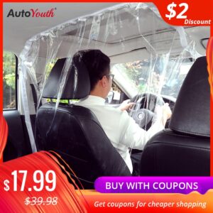 Car Taxi Isolation Film Plastic Anti-Fog Dust Anti-droplet Full Surround Protective Cover White For car Cockpit