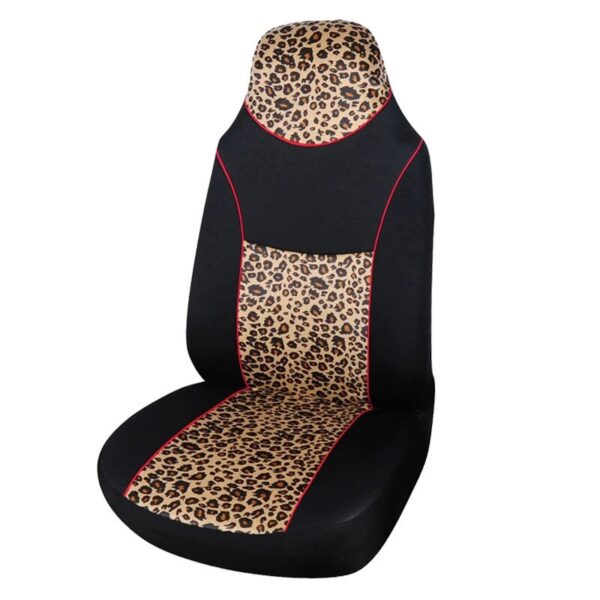 AUTOYOUTH 1PCS Leopard Animal Print Integrated High Back Bucket Seat Cover Universal Fit Most Car Seat Cover Interior Accessorie