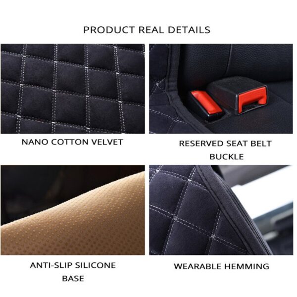 AUTOYOUTH Cotton Car Seat Cushions 2 Seats Breathable Car Seat Cover Protector Universal for Trucks SUV Dark Blue Non-slip
