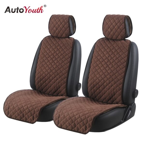 AUTOYOUTH Cotton Car Seat Cushions 2 Seats Breathable Car Seat Cover Protector Universal for Trucks SUV Dark Blue Non-slip