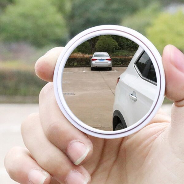 2 Sets Car Round Blind Spot Mirror-Zone Tech Stick Aluminum Border Vehicle Mirrors 360 Wide Adjustable Black