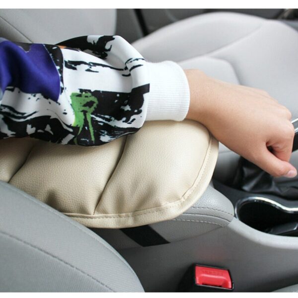 PVC Leather Car Armrest Pad Memory Foam Universal Auto Armrests Covers Car Protector Arm Pad Hand Pad Armrest Cushion Black