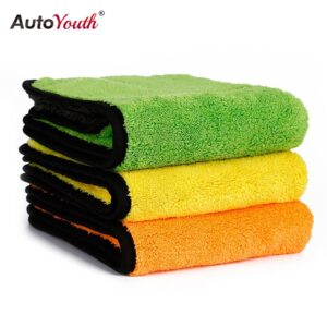 AUTOYOUTH 850gsm Luxury Super Thick Plush Microfiber Car Cleaning Cloths Car Care Microfibre Wax Polishing Detailing Towels