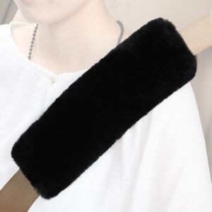 2pcs Sheepskin Auto Seat Belt Cover for Adults or Kids Car, Truck, SUV,Backpack Straps Genuine High Density Soft Australian Wool