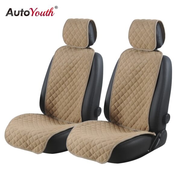 AUTOYOUTH Cotton Car Seat Cushions 2 Seats Breathable Car Seat Cover Protector Universal for Trucks SUV Dark Blue Non-slip