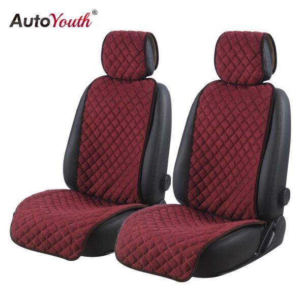 AUTOYOUTH Cotton Car Seat Cushions 2 Seats Breathable Car Seat Cover Protector Universal for Trucks SUV Dark Blue Non-slip