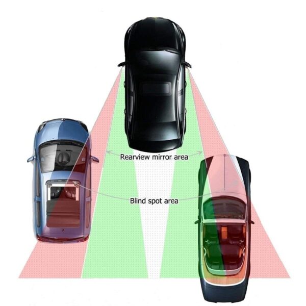 2 Sets Car Round Blind Spot Mirror-Zone Tech Stick Aluminum Border Vehicle Mirrors 360 Wide Adjustable Black