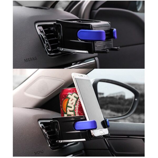 Car Cup Holder To point Adjustable 2 in 1 Car Drink Stand Cell Phone Holder Air Vent Mount for Vehicle Automobile ABS plastic