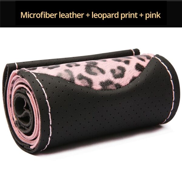 Leopard Style Steering Wheel Covers Soft Leather Fashion The Steering Wheel Cover Of Car Interior Accessories