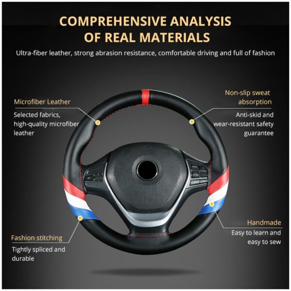 2020 New Steering Wheel Covers 3 Colors Soft Leather Fashion The Steering Wheel Cover Of Car Interior Accessories