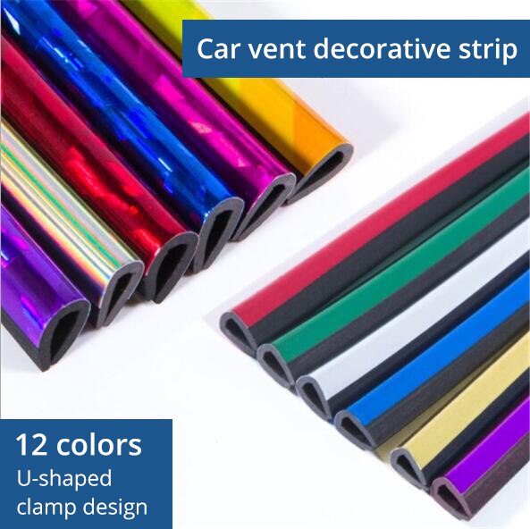 Car Air Conditioning Outlet Decorative Strip Clip Strip Interior U-Shaped Electroplating Bright Strip Color Plating Universal