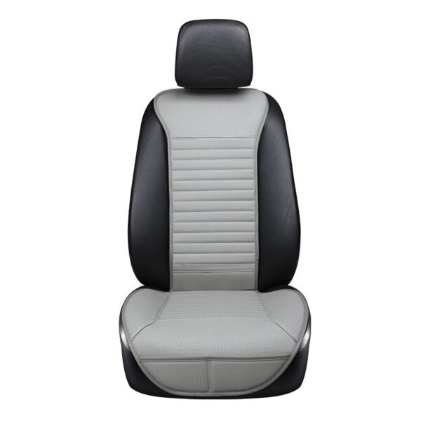 AUTOYOUTH Luxury PU Leather Car Seat Cushion Suit for Most Cars with slim Waistline Backrest 1PCS Black Car Seat Cover