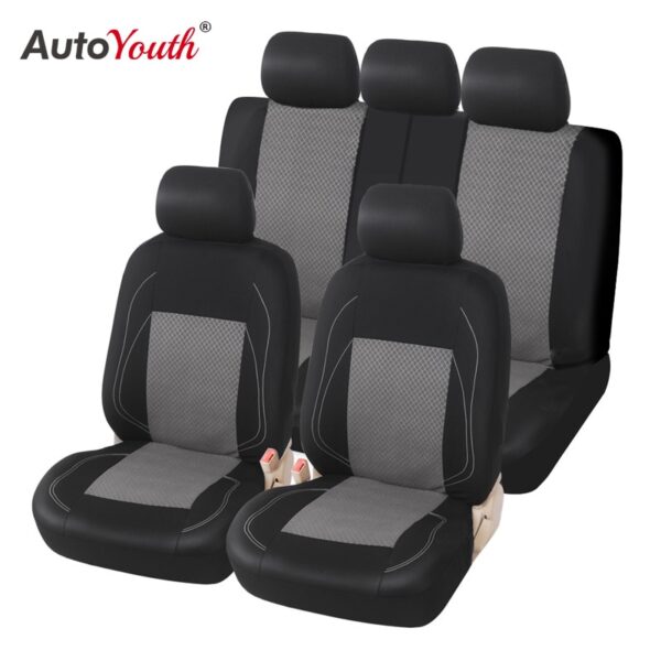 AUTOYOUTH Sports Car Seat Cover Universal Classic Seat Cover Seat Protector Car Styling Seat Covers Full Set for Toyota Black