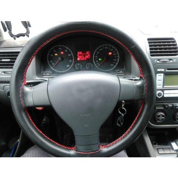 AUTOYOUTH Hand-Stitched Universal Microfiber Leather Car Steering Wheel 38 Cover Stitching Style Car-Styling Interior Accessory