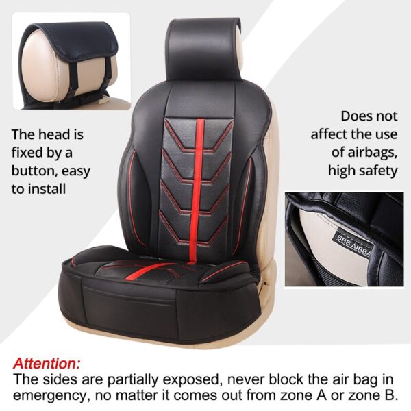 AUTOYOUTH 1PCS Car Seat Cushion PU Leather Covers Universal Cars Covers Set Cars Covers Protector Covers Car Seat Protector