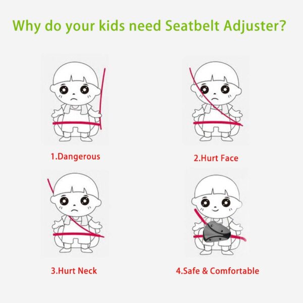 Child Seat Belt Adjustment Holder Car Anti-Neck Neck Baby Shoulder Cover Seat Belt Positioner Child Seatbelt for Kids Safety