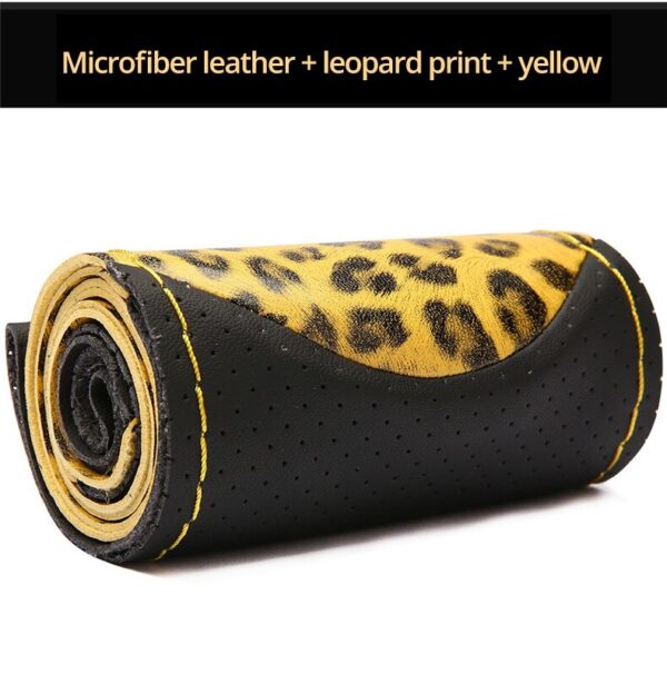 Leopard Style Steering Wheel Covers Soft Leather Fashion The Steering Wheel Cover Of Car Interior Accessories