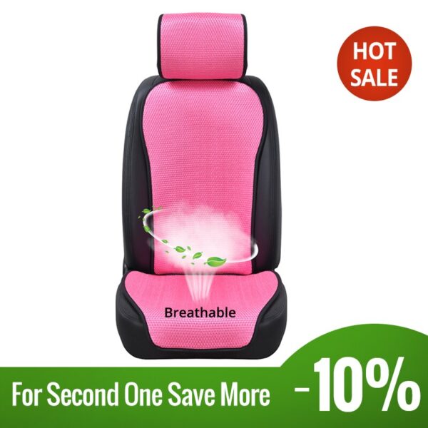 AUTOYOUTH Ultra-Breathable Shining Pink Ice Silk Car Seat Cushion Car Accessories Pad Mat for Auto Supplies 1PCS Multiple Colour